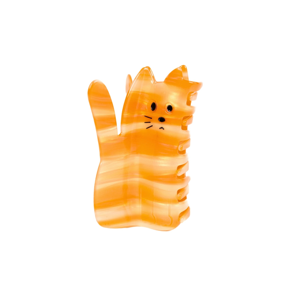 
                  
                    Faeves orange cat-shaped hair claw, designed for thick hair, with a secure grip and premium quality
                  
                