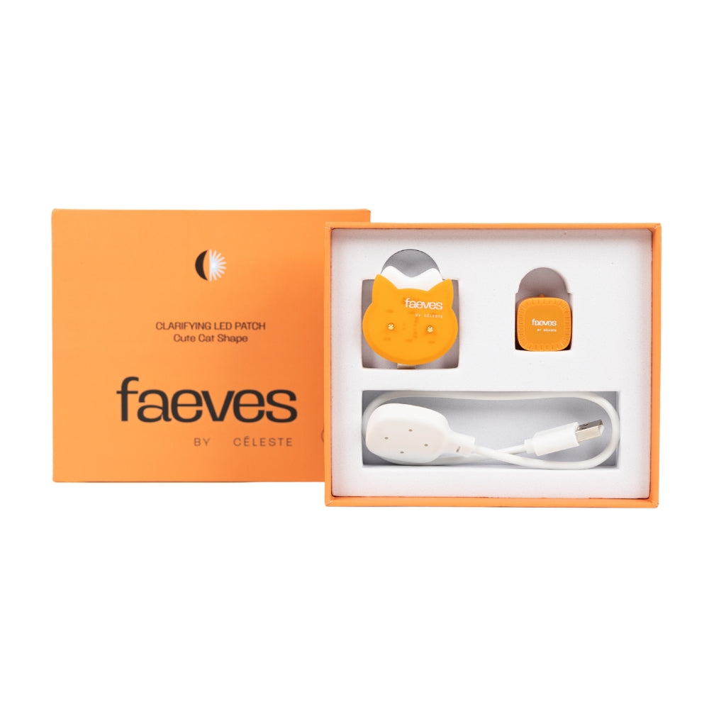 
                  
                    Faeves LED patch product photo showing the patch, packaging box, and included contents for effective light therapy treatments
                  
                